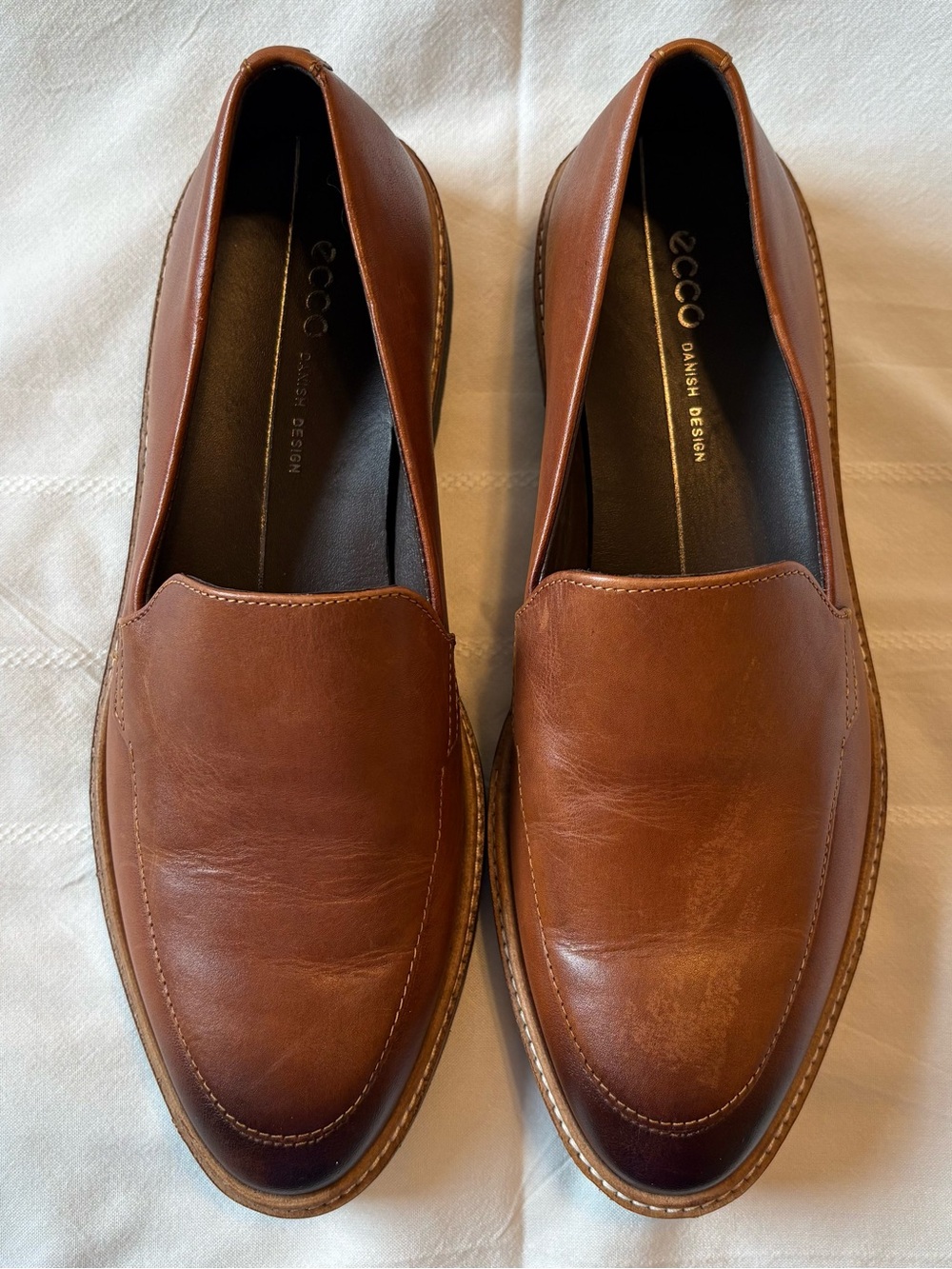 ECCO Incise Women’s Leather Loafers Brown Size 6.5 US
